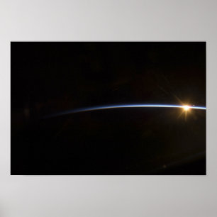 Affiches Lever de soleil comme vu dans l'espace