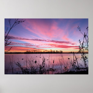 Affiches Lever de soleil dans l'affût camouflé de l'Arkansa