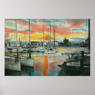 Affiches Lever de soleil dans le port