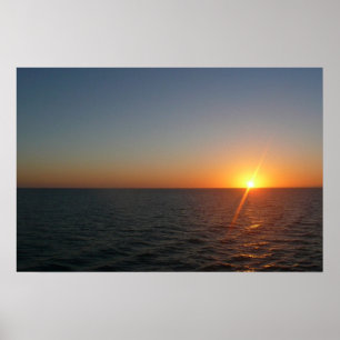 Affiches Lever de soleil en mer III Horizon océanique paysa