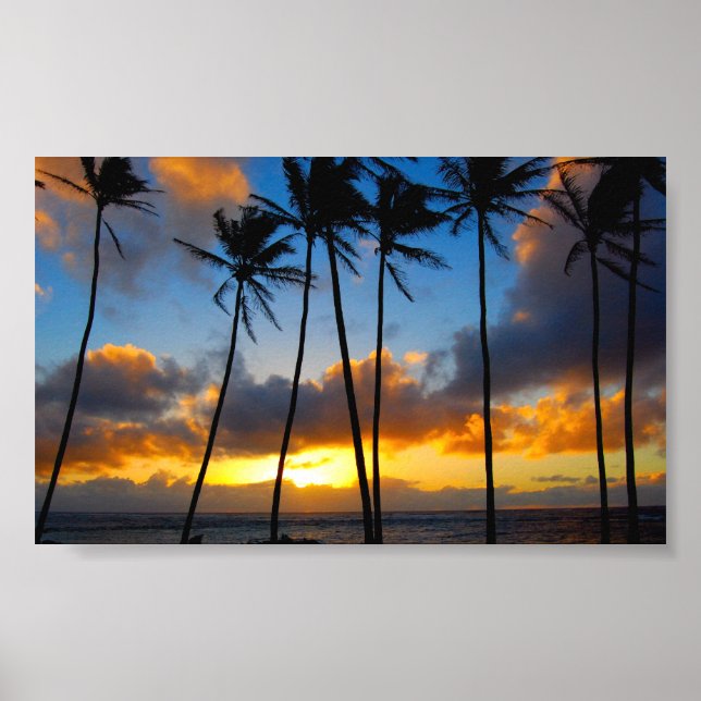 Affiches Lever de soleil hawaïen (Devant)