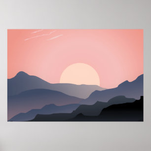 Affiches Lever de soleil rose
