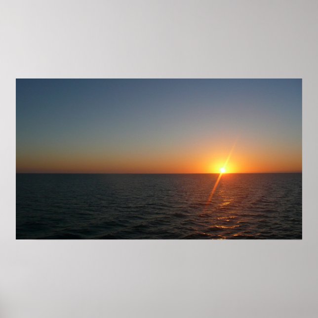 Affiches Lever du soleil à Sea III Océan Horizon (Devant)