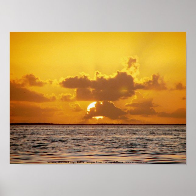 Affiches Lever du soleil, Cays noyés, Belize (Devant)