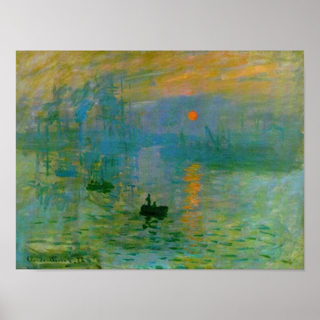 Affiches Lever du soleil de l'impression, Claude Monet Fine (Devant)