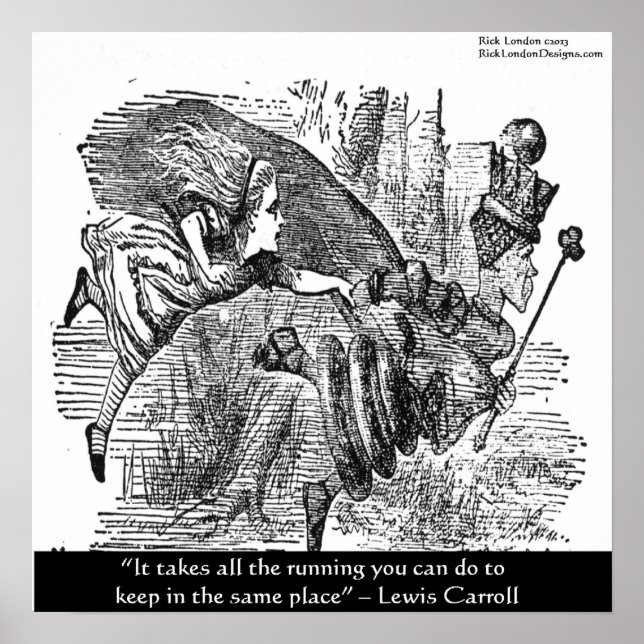 Affiches Lewis Carroll Graphique & Citation Célèbre (Devant)