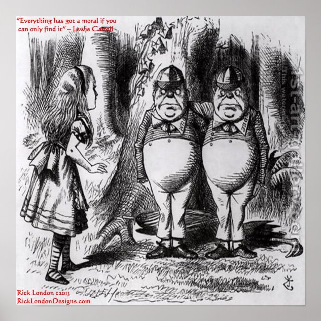 Affiches Lewis Carroll Graphique & Citation Célèbre (Devant)