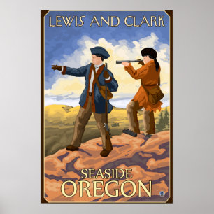 Affiches Lewis et Clark - bord de la mer, Orégon