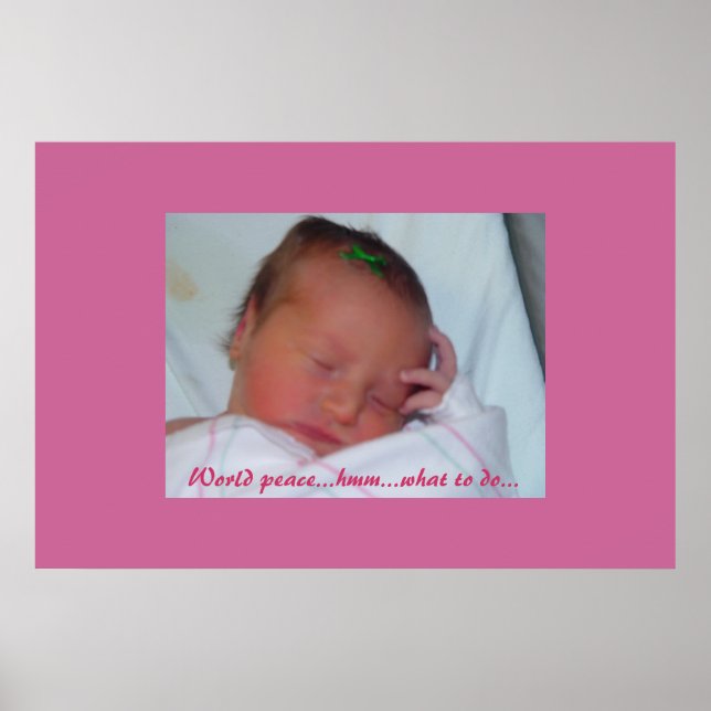 Affiches Lexi ruminant sur la Paix Mondiale ! (Devant)