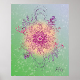 Affiches L'expérience des fleurs (numérique) par Julian P.