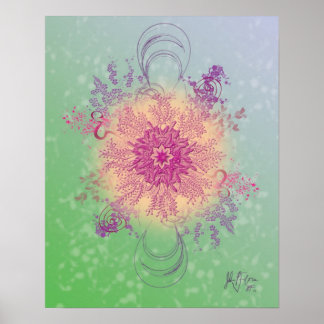 Affiches L'expérience des fleurs (numérique) par Julian P.