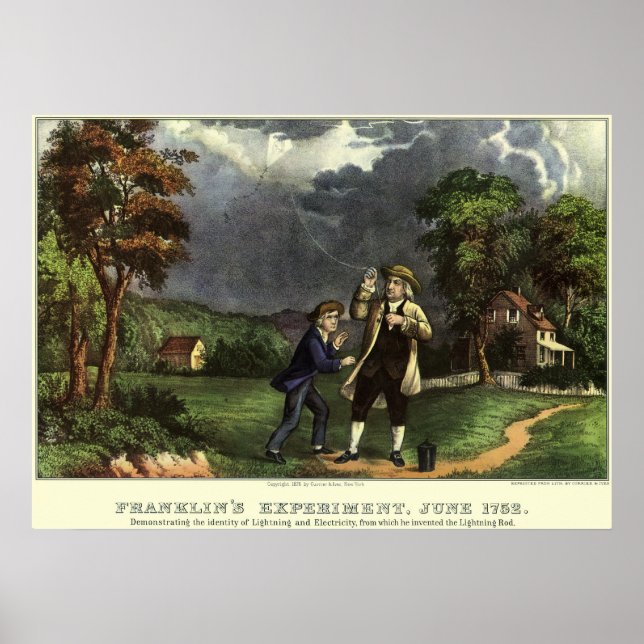 Affiches L'expérience du cerf-volant et de la foudre de Ben (Devant)
