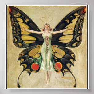 Affiches Leyendecker - Butterfly Woman