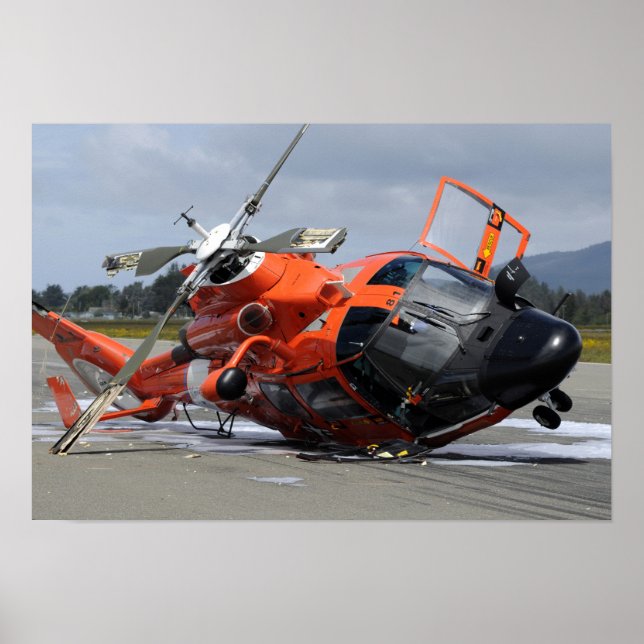 Affiches L'hélicoptère Dolphin MH-65 s'est écrasé à l'aérop (Devant)