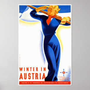 Affiches L'hiver en Autriche Restauration de l'affiche Vint
