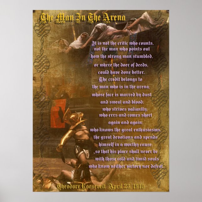 Affiches "L'homme dans l'arène" Theodore Roosevelt (Devant)