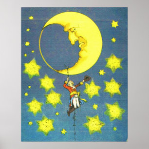 Affiches L'homme et la lune