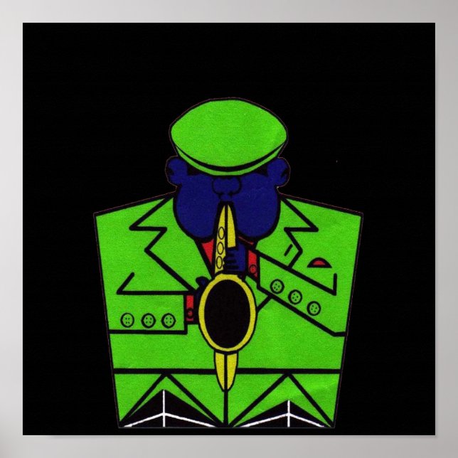 Affiches L'homme saxophone (Devant)