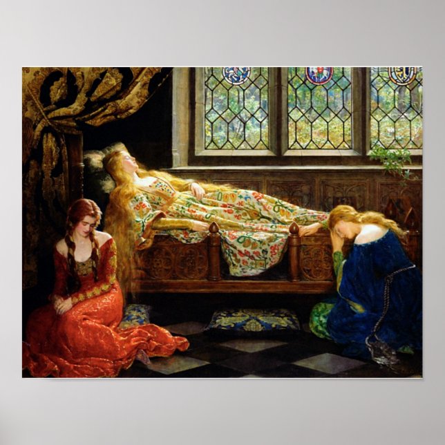 Affiches L'huile de beauté dormante sur toile (Devant)