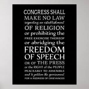 Affiches Liberté de parole déclaration de texte des droits