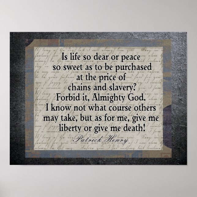 Affiches Liberté Ou Mort - Citation de la révolution améric (Devant)