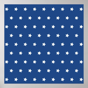 Affiches Liberté Patriotic Blue and White Stars