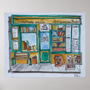 Affiches Librairie Shakespeare & Co.   Seine, Paris