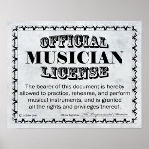 Affiches Licence de musicien