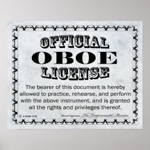 Affiches Licence Oboe