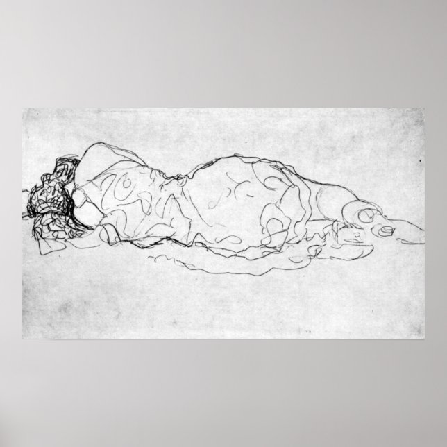 Affiches Liegende, figure arrière de Gustav Klimt (Devant)