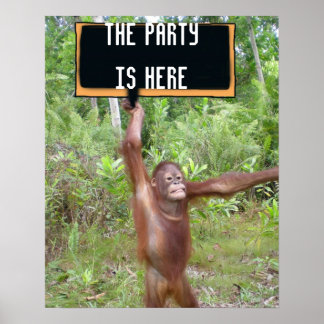 Affiches Lieu de l'heure de la fête sympa et amusante