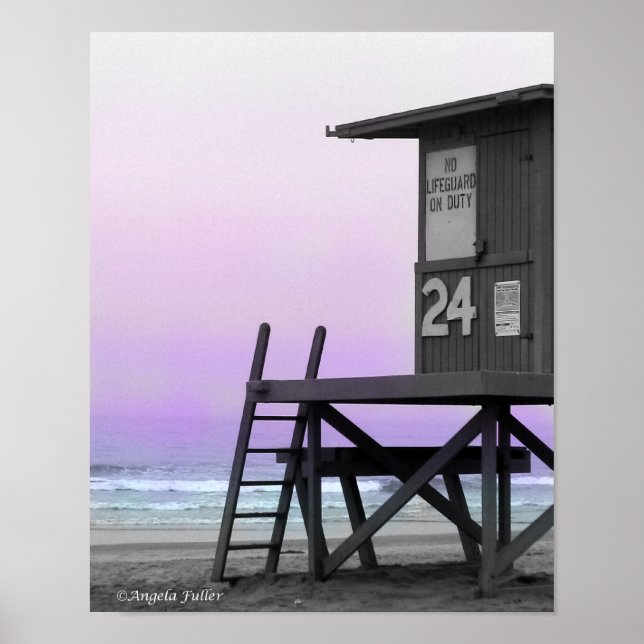 Affiches Lifeguard Tower Newport Beach Imprimer (Devant)