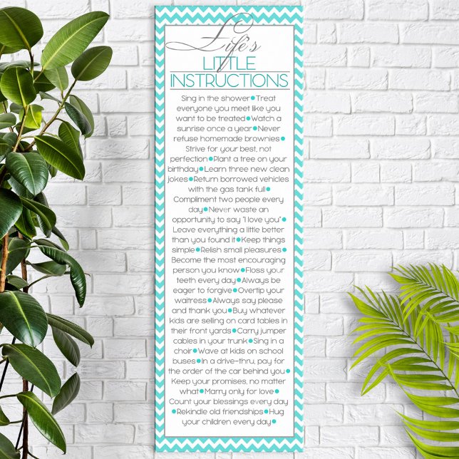 Affiches Lifes Little Instructions (aqua) (Créateur téléchargé)