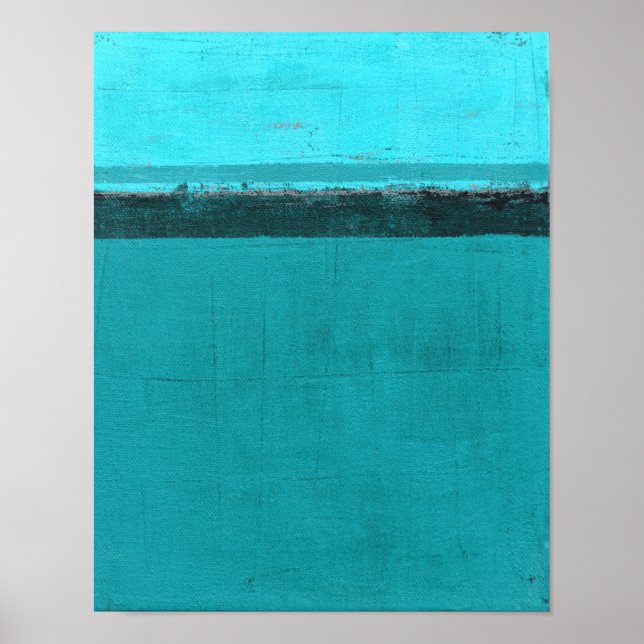 Affiches 'Lifted' Art Abstrait Turquoise (Devant)