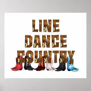 Affiches Ligne danse de pays de PIÈCE EN T