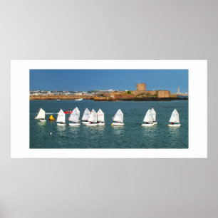 Affiches Ligne de bateaux optimistes