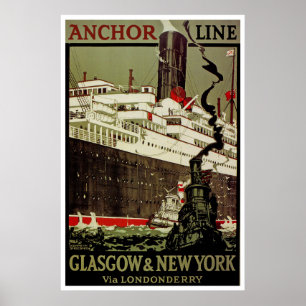 Affiches Ligne ~ Glasgow-Nouvel York d'Ancre