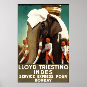 Affiches Ligne Lloyd Triestinao à Bombay