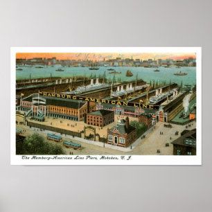 Affiches Ligne piliers de Hambourg Amérique