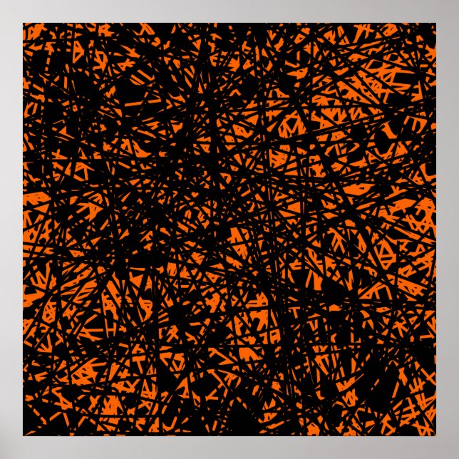 Affiches Lignes Abstraites - Orange (Devant)