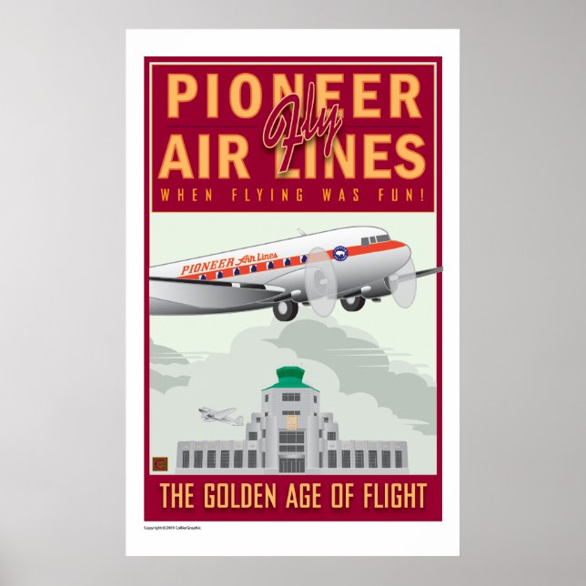 Affiches Lignes aériennes Pioneer (Devant)
