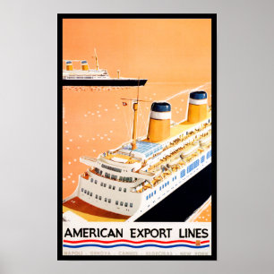 Affiches Lignes américaines d'exportation