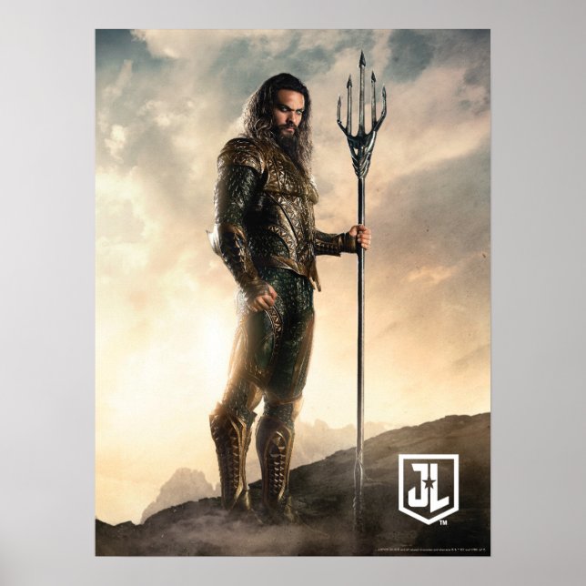 Affiches Ligue de Justice | Aquaman Sur Le Champ De Bataill (Devant)