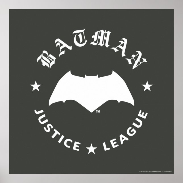 Affiches Ligue de Justice | Batman Retro Bat Emblem (Devant)