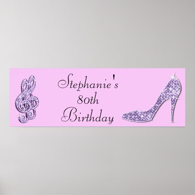 Affiches Lilac Music Note et Stiletto 80e anniversaire (Devant)
