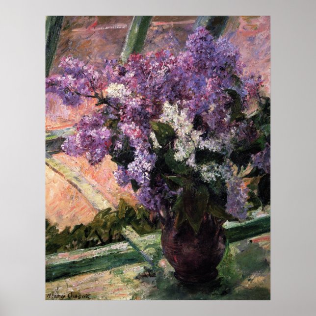 Affiches Lilacs dans une fenêtre (Devant)