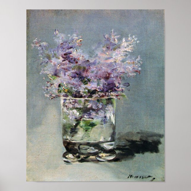 Affiches Lilacs en verre Edouard Manet Art (Devant)
