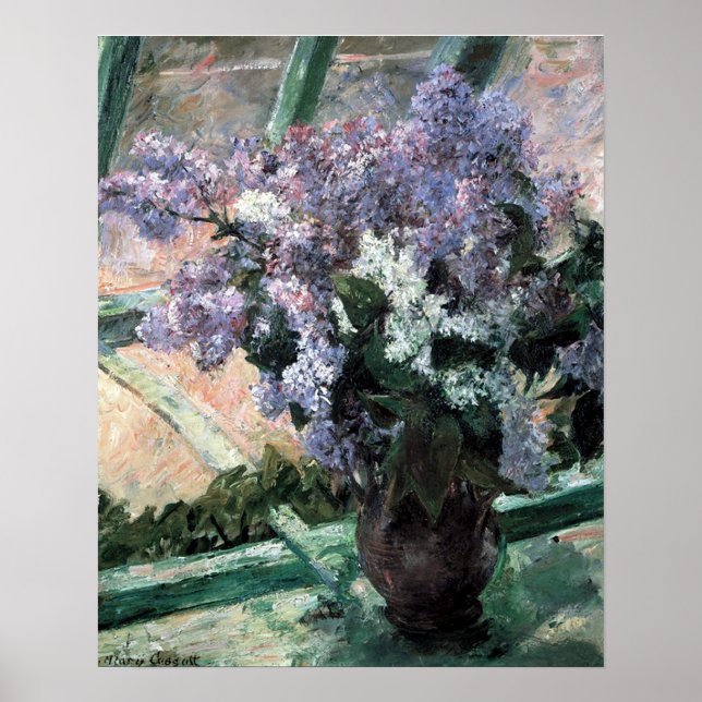Affiches "Lilacs in a Window" de Cassatt (Devant)