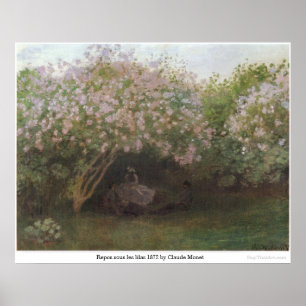 Affiches Lilas sous 1872 de les de Repos par Claude Monet