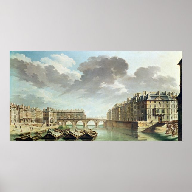 Affiches L'île Saint-Louis et le pont Marie en 1757 (Devant)